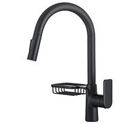 ZCCZJS Rubinetto da cucina con spruzzatore a tiro verso il basso, ad arco elevato 360 ° giratelatelable cucina allungabile rubinetto del rubinetto del ponte monte a maniglia singola cucine con