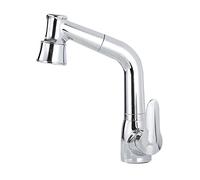ZCCZJS Rubinetto del Mixer a Bacino Rubinetto con Spray Spray Mobile Trasparente telescopico Calda e Freddo Foro Singolo Foro Multifunzione Bagno rubinetti del Bagno Grigio (Grigio) Rubinetto