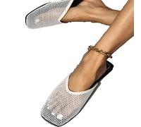 ZCCZJS Sandali per donne pannelli per la casa estate in rete scarpe pianeggianti sandali casual sandali all'ingrosso per donne (bianco, 9,5 Regno Unito)