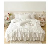 ZCCZJS Set da Letto a Quattro Pezzi rafo Regina gemello a gemella in Microfibra lettiera Shabby Chic Fattoria Piumino Cuscino filow fusi del Letto a Quattro Pezzi Set, (Bianco-King 220x240cm 3pcs