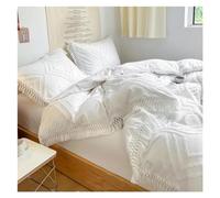 ZCCZJS Set di Biancheria da Letto a Quattro Pezzi da Quattro Pezzi Set di Piumini a testura di Cotone con margina Tassel Boho Chic lettiera Set di Cover con Piumino Regina Foglio Foglio Foglio Foglio