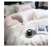 ZCCZJS Set di Biancheria da Letto a Quattro Pezzi Lily of The Valley Ramoidery Sheets Set da 1000tc di Cotone King Size Piumino Copertina di Cuscinetti Letto a Quattro Pezzi Set, Set da Quattro