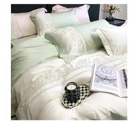 ZCCZJS Set di Biancheria da Letto a Quattro Pezzi Lily of The Valley Ramoidery Sheets Set da 1000tc di Cotone King Size Piumino Copertina di Cuscinetti Letto a Quattro Pezzi Set, Set da Quattro
