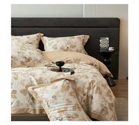 ZCCZJS Set di Biancheria da Letto in Cotone Egiziano Spazzolato da 1000tc Coperchio Piumino Morbido con puscive Fiocchi a Fogli Floreali.