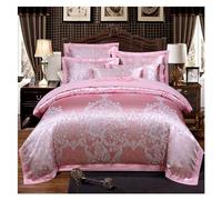 ZCCZJS Set di Biancheria da Letto Nero di Lusso in Cotone di Seta Jacquard Regina/Coperchio del Piumino King Size Set di teglie da Letto a Letto Coperta Trapunta di Biancheria, Letto