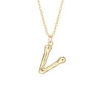 ZCCZJS Set di gioielli, 925 Simple geometrica Lettere iniziale Necklace Femmina Commorativa Accessori per gioielli Regalo V-V