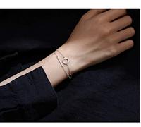 ZCCZJS Sfashion Bracciale Simple Women's Circle Ring Ring Double Layer Retro Temperament Gioielli Creativo Cute Sweet Personality Birthday Present