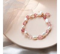 ZCCZJS Sfashion Bracciale Simpulla da Donna Barocco Poscia Rosa Cristallo di Fragole Retro Temperamento Retro Gioielli Creativo Cute Sweet Personality Birthday Presente