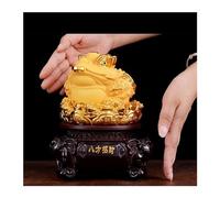 ZCCZJS Statue di Buddha Ornamenti di rospi Dorati a Tre Gambe, Statua di Fengshui per ricchezza e Fortuna, Scultura di Simboli di Fortuna, Ornamento del Desktop in Resina per la Decorazione del Feng