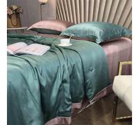 ZCCZJS Summer Simple Ice Silk Quilt Set, Comodo Coperta di condizionamento Aria-Lavabile Fresco, Set di Trapunta Traspirante Leggera (Inclusa Trapunta Estiva, Due federe R-1,8 m