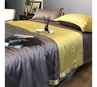 ZCCZJS Summer Simple Ice Silk Quilt Set, Comodo Coperta di condizionamento Aria-Lavabile Fresco, Set di Trapunta Traspirante Leggera (Inclusa Trapunta Estiva, Due federe R-1,8 m