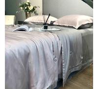 ZCCZJS Summer Simple Ice Silk Quilt Set, Comodo Coperta di condizionamento Aria-Lavabile Fresco, Set di Trapunta Traspirante Leggera (Inclusa Trapunta Estiva, Due federe R-1,8 m