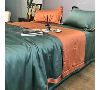 ZCCZJS Summer Simple Ice Silk Quilt Set, Comodo Coperta di condizionamento Aria-Lavabile Fresco, Set di Trapunta Traspirante Leggera (Inclusa Trapunta Estiva, Due federe R-1,8 m
