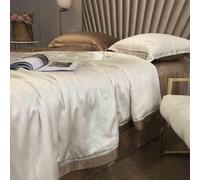 ZCCZJS Trapunta Estiva in Seta di Ghiaccio-Set da 4 Pezzi, Cover del Letto Trapuntato per Coperto di Letto Leggero per Una Trapunta Sottile per Letti per Tutta la Stagione, Trapunta Estiva in