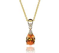 ZCCZJS Women Jewelry S925 Necklace Ciondolo Aaaaa Sky Blue Giallo Necklace Pendant Elegant Jewelry Fare di Matrimonio Valentine
