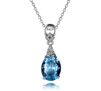 ZCCZJS Women Jewelry S925 Necklace Ciondolo Aaaaa Sky Blue Giallo Necklace Pendant Elegant Jewelry Fare di Matrimonio Valentine