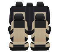 ZCCZQF Set Completo di Coprisedili in Poliestere per BMW F11 F30 F32 G20 G60 1er 2er 3er 4er 5er 6er 7er, Soft Confortevole Traspirante Protezione per Sedili Auto, Accessori Auto,5 Seats-Beige