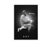 ZCDSEFF Poster decorativo da parete con cantante Ray Charles su tela, stampa moderna, per camera da letto, per camera da letto, 20 x 30 cm