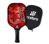 ZCEBRA Pickleball - Racchetta leggera in fibra di vetro composita, con nucleo in pannello di api in polipropilene ruvido, custodia extra ZGECKO (rosso)