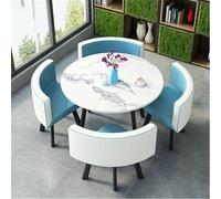 ZCEDZYSW Moderno set di mobili da cucina rotondi con tavolo e sedie per casa, giardino e ristorante, set di mobili da cucina contemporanei per cene riunioni e cene informali #12