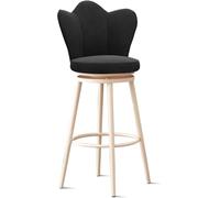 ZCEDZYSW Set di 1 sgabelli da bar moderni con altezza da bancone, sgabelli alti imbottiti per sala da pranzo e cucina (nero, 65 cm, gamba bianca)