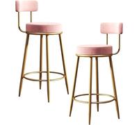 ZCEDZYSW Set di 2 sgabelli da bar con altezza bancone, 65 cm, sgabelli da bar cucina in velluto, gambe in metallo dorato, moderni sgabelli da bar per isola, bar, pub, sala da pranzo, 2 pezzi (oro)