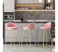 ZCEDZYSW Set di 3 sgabelli da bar per cucina, sala da pranzo e soggiorno, altezza seduta 75 cm, colore: rosa