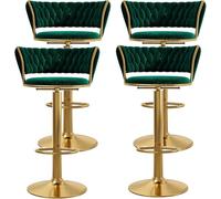 ZCEDZYSW Set di 4 sgabelli da bar, comodi, altezza regolabile tra 65 e 80 cm, design girevole a 360°, colore: verde