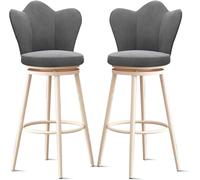ZCEDZYSW Set di 4 sgabelli da bar comodi imbottiti per cucina isola/bar (2 pezzi 65 cm, gamba bianca)