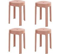 ZCEDZYSW Set di 4 sgabelli impilabili dal design moderno in plastica, con connessione a forma di X e piedini antiscivolo, ideali per la casa (rosa)