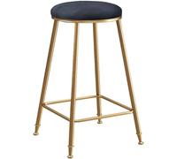 ZCEDZYSW Sgabelli da bar impilabili 65 cm, stile rustico, con schienale scoperto, cuscino in velluto con gambe in metallo, carico 199,6 kg (nero)