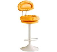 ZCEDZYSW Sgabello da bar 54-74 cm sollevabile e girevole, schienale semplice, per uso domestico, sgabello alto frontale (arancione)
