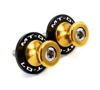 ZcerA CNC Alluminio M6 Compatibile con MT07 Moto Moto Forcellone Sliders Bobine Cavalletto Paddock Viti Forcellone Protettore(MT-07 Gold)