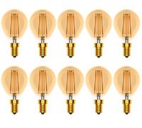 Zcexhph E14 Vintage LED Lampadina,4W Edison Retro Lampadina,G45 Dimmable LED Filamento,400LM,Sostituisce 40W,Bianco Caldo 2700K Retro Illuminazione Retro LED,Amber,Golf Ball,10 Pack