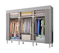 ZCFLWR Armadio in Tessuto, Armadio in Stoffa con Ripiani, Piccolo Cabina Guardaroba Appendiabiti Richiudibile Non Tessuto 146x46x173 Cm (Grigio)