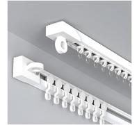 ZCFLWR Binario per Tende Adesivo da soffitto, Sistema di binari per Tende scorrevoli con rulli silenziosi, Montaggio a soffitto o a Parete, Senza Fori (Parete, 400 cm/13,1 Piedi (4 * 100 cm))