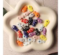 ZCHNB Perline di Porcellana a Forma di Pesce 9 mm, 20 Pezzi, Multicolore, Perline per Bigiotteria