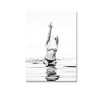 ZCHX Moderno Nero Bianco Poster Sexy Donna con Dito Medio femminista Tela Pittura Parete Arte Nudo Immagine Soggiorno Decorazioni (Color : B, Size : 50x70cm No Frame)