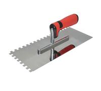 ZCHYTOOL 300 x 130 mm Cazzuola Per Finitura Cemento Impugnatura Morbida Frattone Dentato Intonaco Con Dentatura 8 mm Incollatura Di Piastrelle Bimateriale Dente
