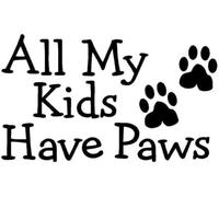 ZCHZCS Adesivo per Auto 16,5 * 9,8 Cm Tutti I Miei Bambini Hanno Zampe di Cartine per Gatti per Gatto per Canotte Piatti per Vetro Divertenti Adesivi Decorativi in Vetro Nero/Argento