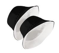 ZCJ 2 cappelli da sole unisex da pescatore, cappello pieghevole con colori double face, per l'estate e il tempo libero, bianco e nero e bianco, 55/58 cm