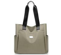 Zcjeaneviln Bag Waterproof, Large Capacity Water Repellent Multi Pocket Nylon Shoulder Bag, Oxford Tote Shoulder Bag (Khaki)
