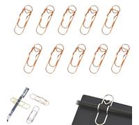 Zcjeaneviln Clip for penna a forma di cuore, clip for matita in metallo, clip for penna multifunzionali a forma di cuore, graffetta in acciaio al carbonio color oro rosa e argento(10pcs B)