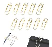 Zcjeaneviln Clip for penna a forma di cuore, clip for matita in metallo, clip for penna multifunzionali a forma di cuore, graffetta in acciaio al carbonio color oro rosa e argento(10pcs C)