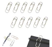 Zcjeaneviln Clip for penna a forma di cuore, clip for matita in metallo, clip for penna multifunzionali a forma di cuore, graffetta in acciaio al carbonio color oro rosa e argento(10pcs A)