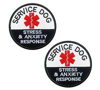 Zcketo 2 confezioni di gilet tattici per cani da servizio per cani con risposta allo stress e all'ansia, emblema ricamato con gancio e anello di fissaggio medico EMT Service Dog Patch