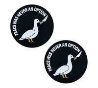 Zcketo 2 pezzi Peace Was Never an Option Patch Funny MEME Duck with Knife Hook & Loop Embroidered Applique Patch for Bags Caps Backpack Uniform Vest Clothes Tactical Travel or Collect