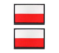 Zcketo 2 toppe con bandiera polacca della Repubblica di Polonia con gancio e anello ricamate con emblema nazionale per calcio, biliardo, squadra, abbigliamento da lavoro, maglia, zaini, berretti,