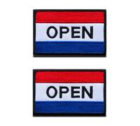 Zcketo 2 toppe tattiche con bandiera aperta, stile militare, ricamate, con gancio e anello, per vestiti, cappelli, zaini, divise, da lavoro, motociclisti, viaggi, per cani