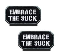 Zcketo 2 toppe tattiche Embrace The Suck ricamate militari con gancio e anello divertenti